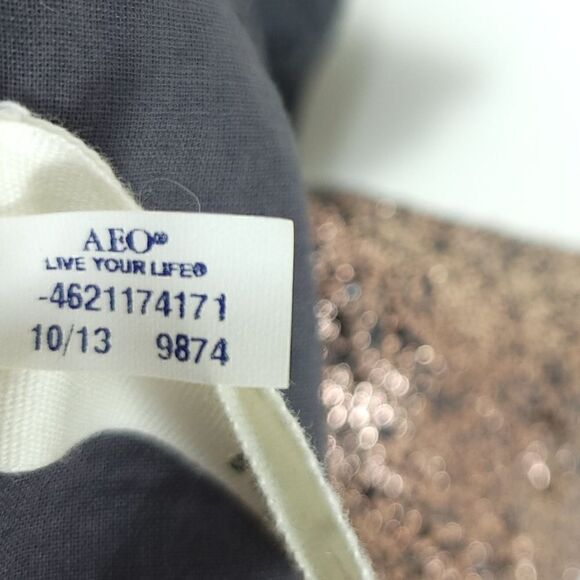 AEO Gray Lace Dress with Rose Gold Ombre - Picture 10 of 11